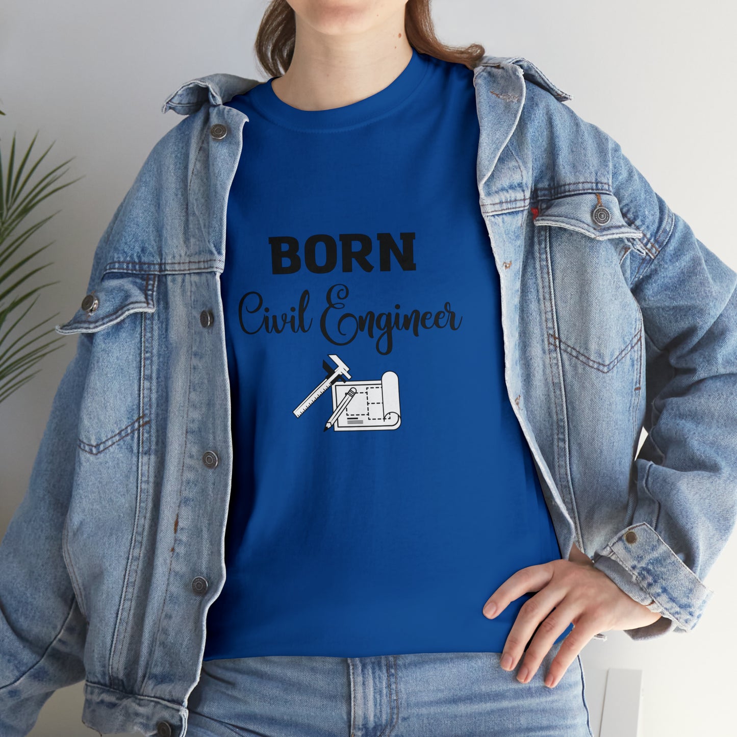 Born Civil Engineer Unisex Heavy Cotton Tee