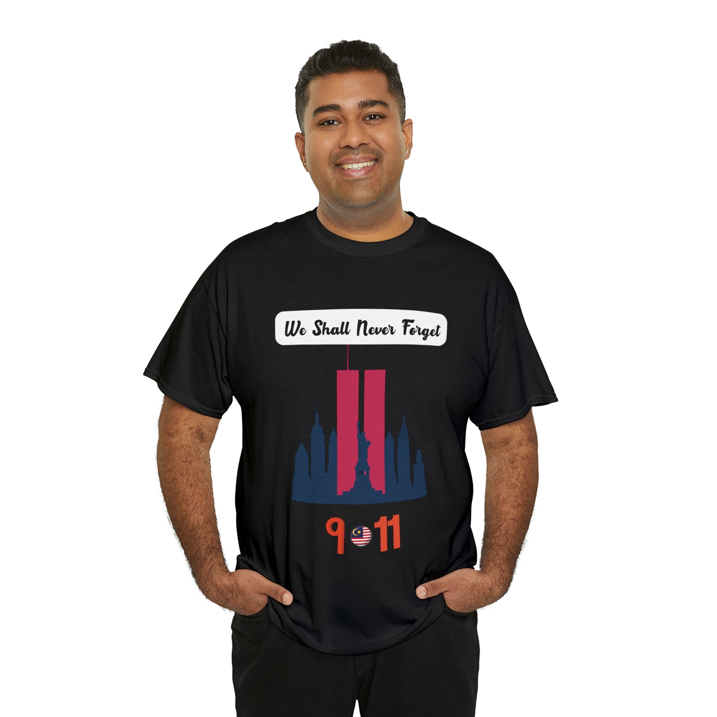 Unisex Heavy Cotton Tee- We Shall Never Forget 9/11