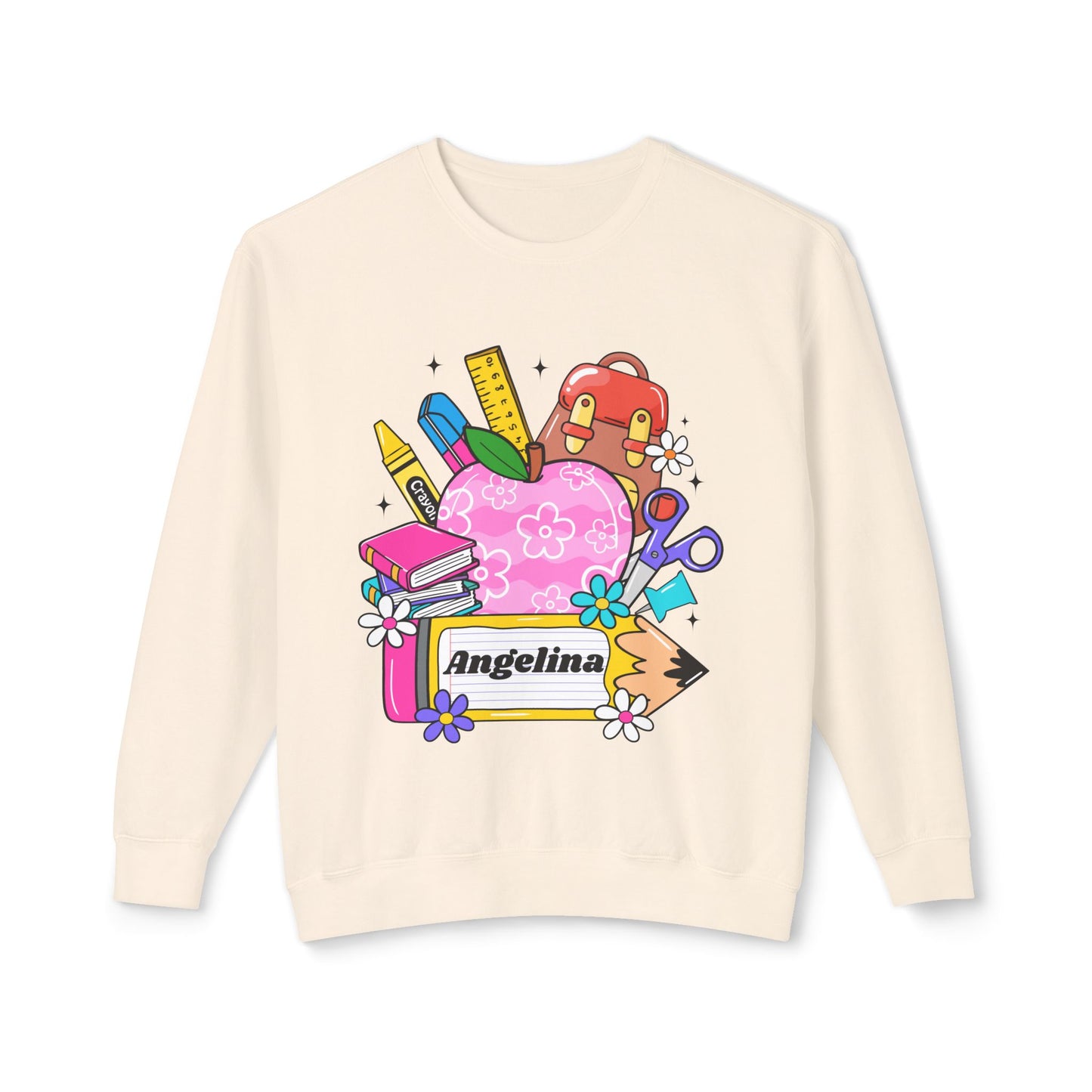 Custom name unisex alphabet sweatshirt for youth, toddlers & adults. Toddler and preschool gift, First Day Of School, fun shirt for youth