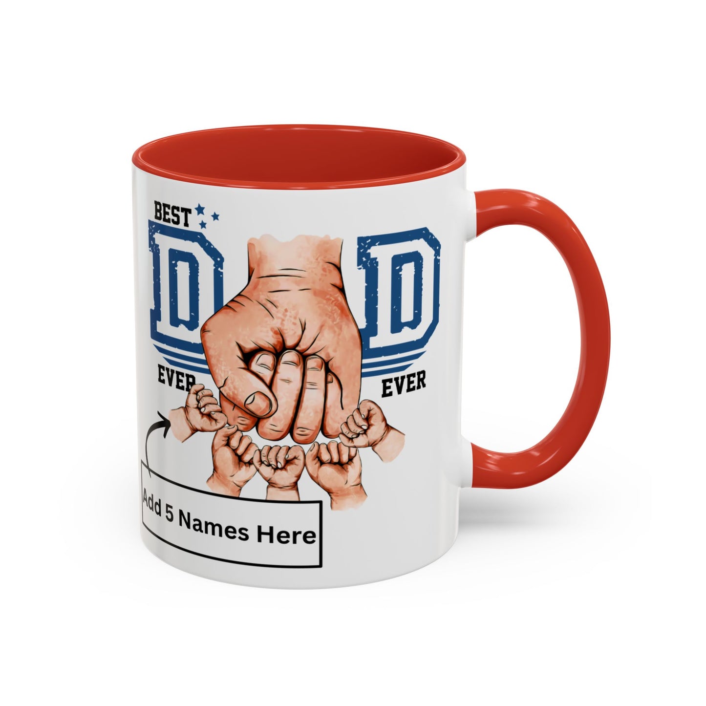 Best Dad Ever 5-kids Accent Coffee Mug | Father's Day Gift, Dad Mug, Coffee Lover Gift, Family Appreciation, Unique Drinking Cup