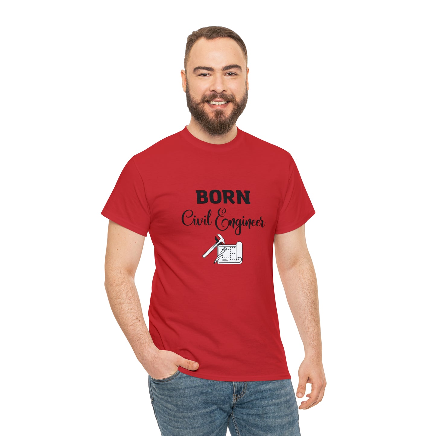 Born Civil Engineer Unisex Heavy Cotton Tee