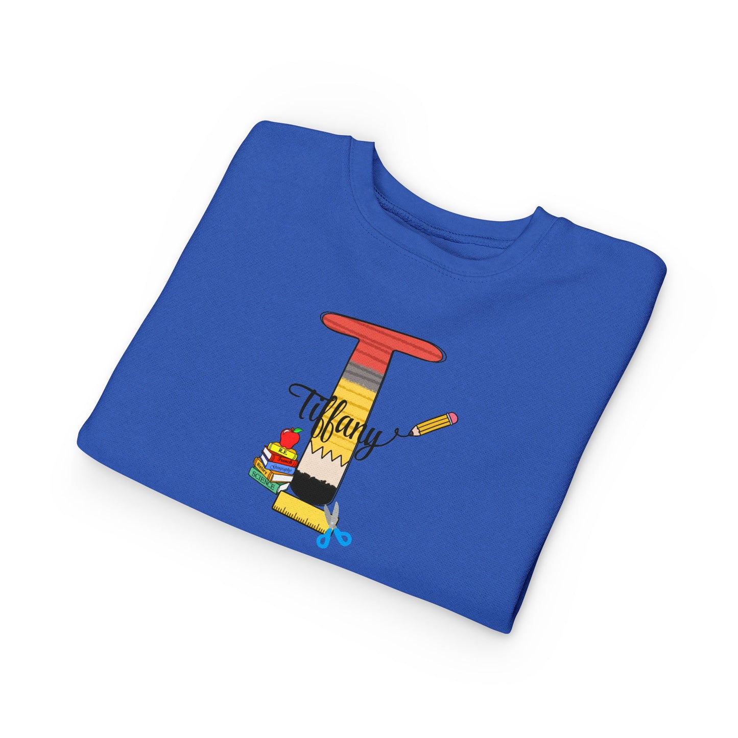 Custom name unisex alphabet sweatshirt for youth, toddlers & adults. Toddler and preschool gift, First Day Of School, fun shirt for youth
