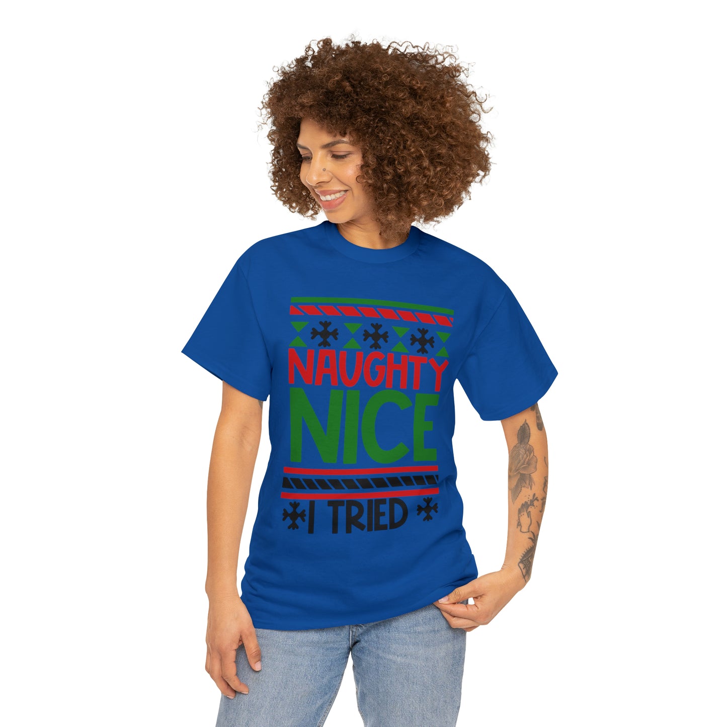 Naughty Nice I Tried Unisex Heavy Cotton Tee