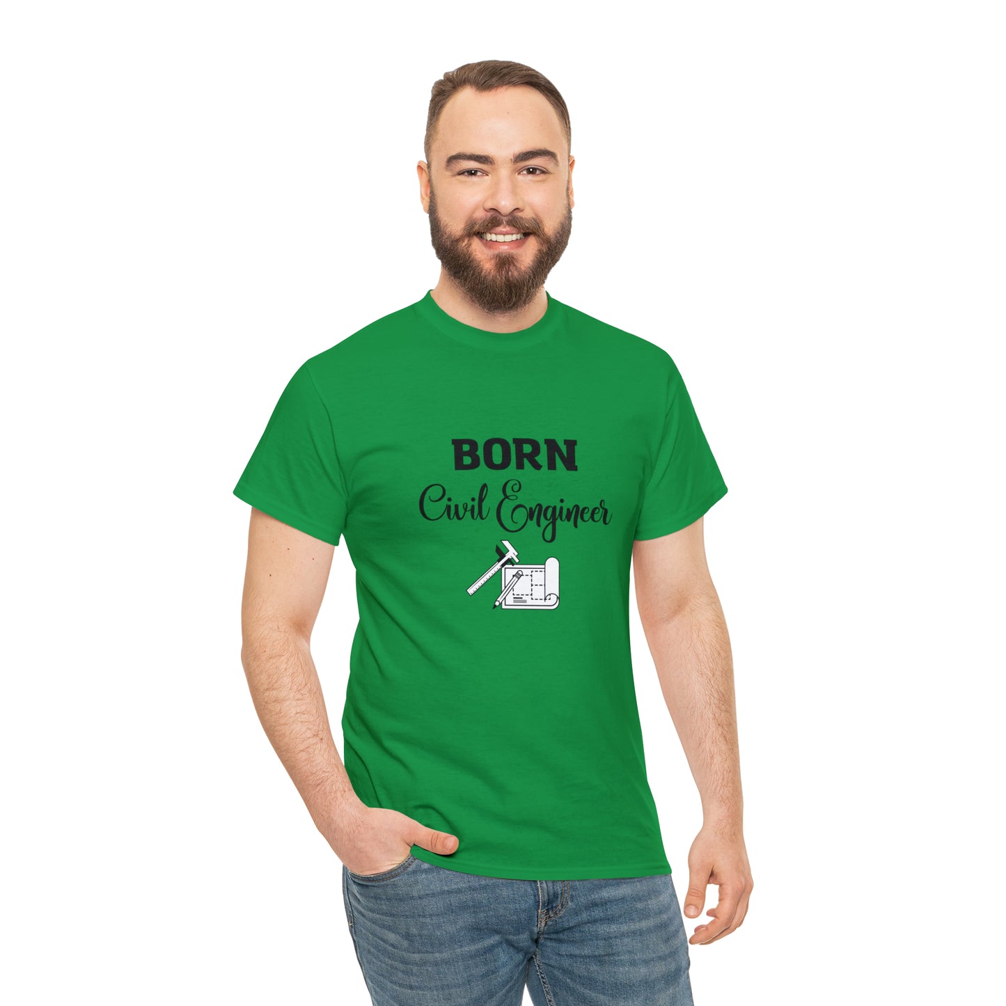 Born Civil Engineer Unisex Heavy Cotton Tee