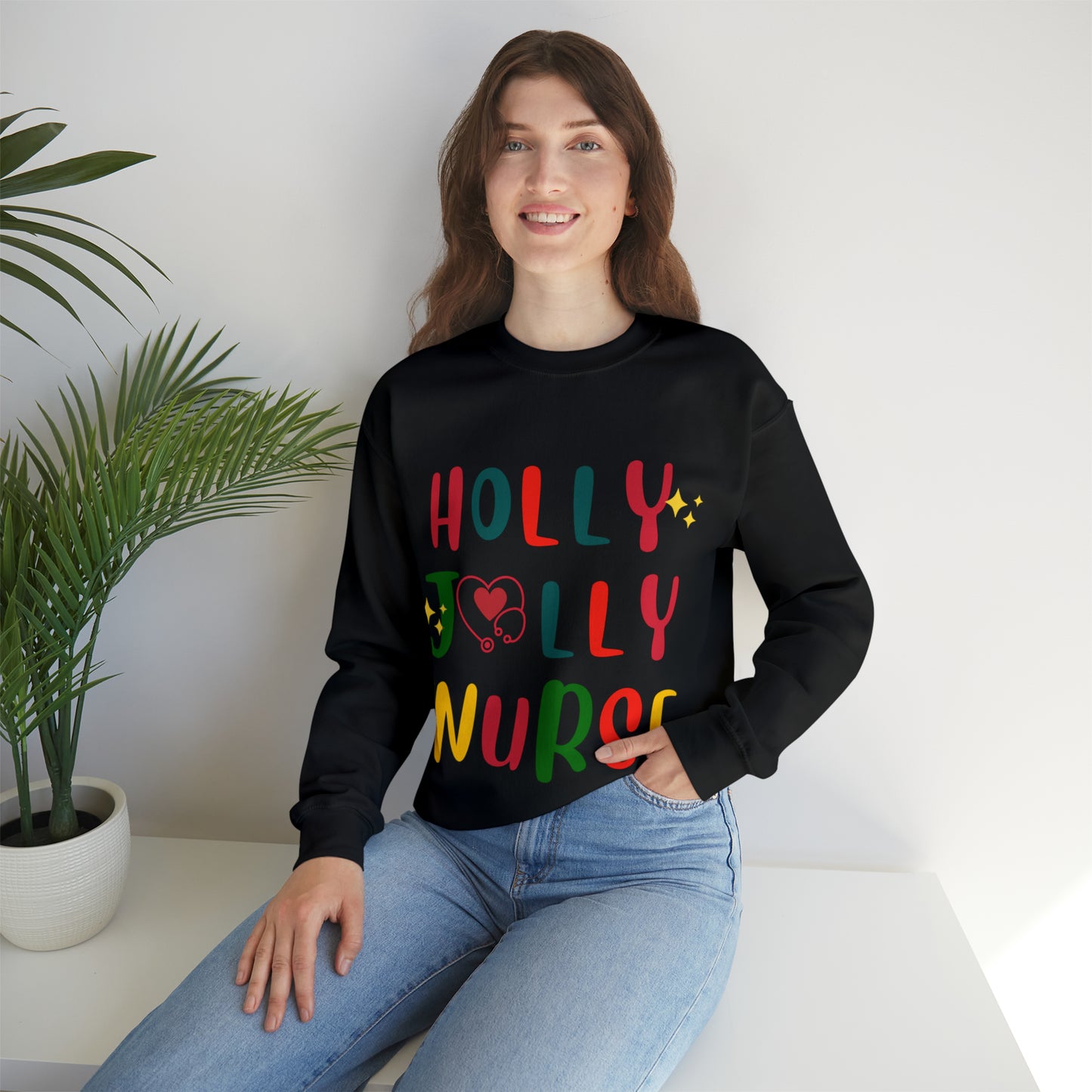 Santa's HollyJolly Nurse, Christmas Shirt, Christmas Gift, Nurse Christmas Sweatshirt, Nurse Xmas Shirt, Cute Nurse Pullover