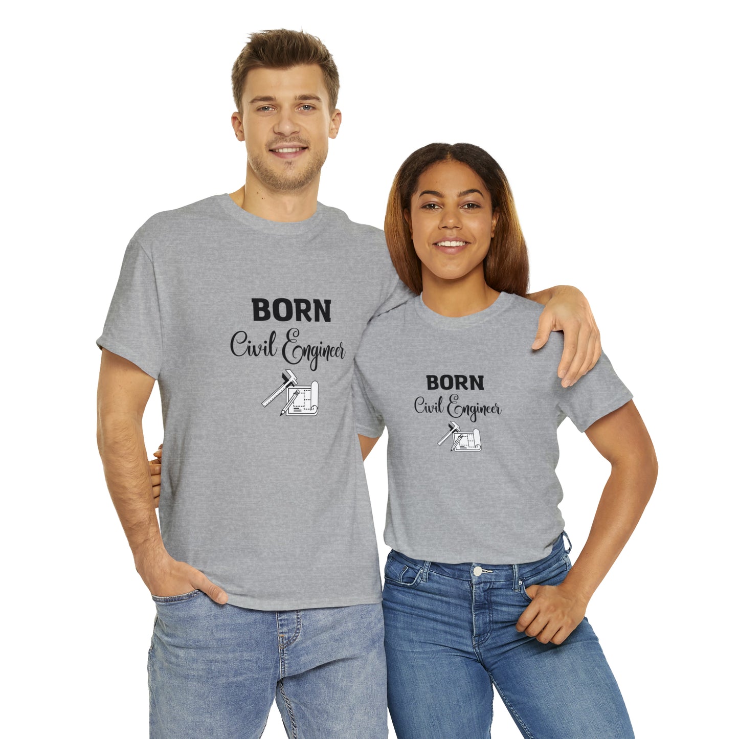 Born Civil Engineer Unisex Heavy Cotton Tee