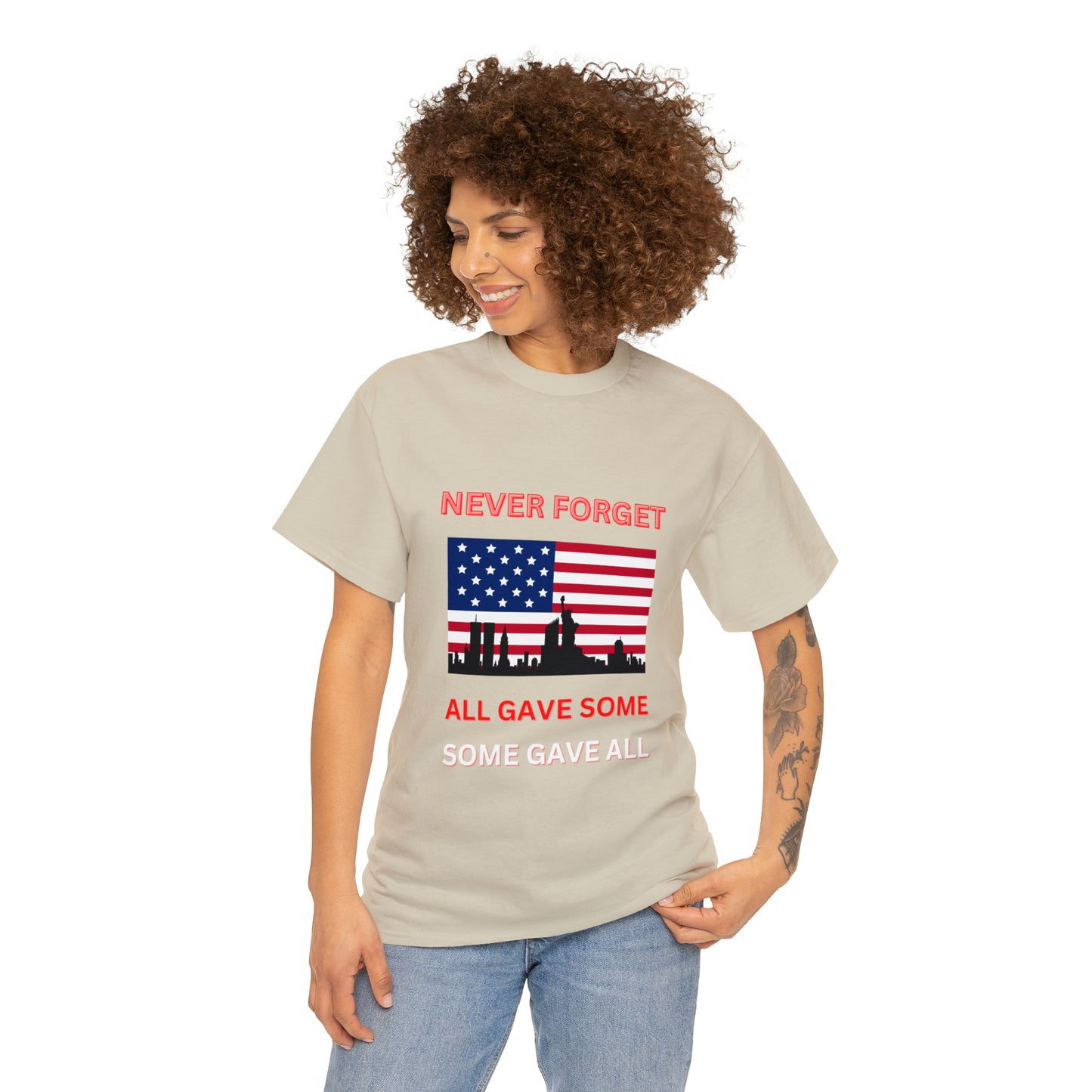 Unisex Heavy Cotton Tee- Never Forget Some Gave All