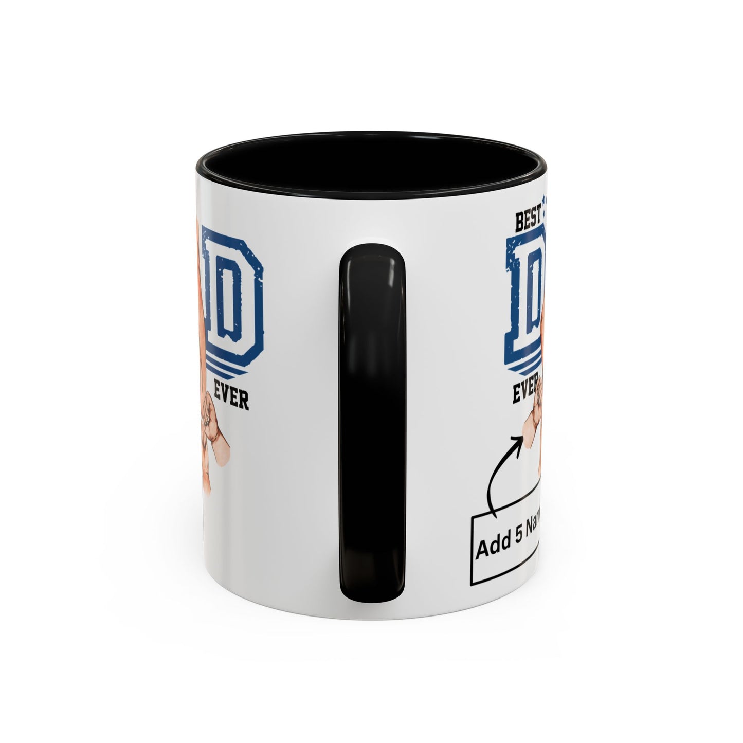 Best Dad Ever 5-kids Accent Coffee Mug | Father's Day Gift, Dad Mug, Coffee Lover Gift, Family Appreciation, Unique Drinking Cup