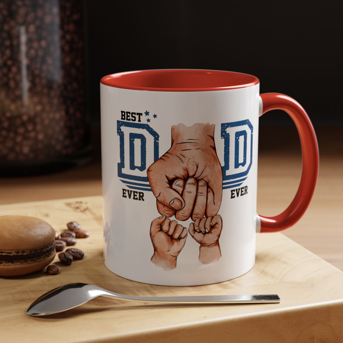Best Dad Ever 2-kids Accent Coffee Mug | Father's Day Gift, Dad Mug, Coffee Lover Gift, Family Appreciation, Unique Drinking Cup