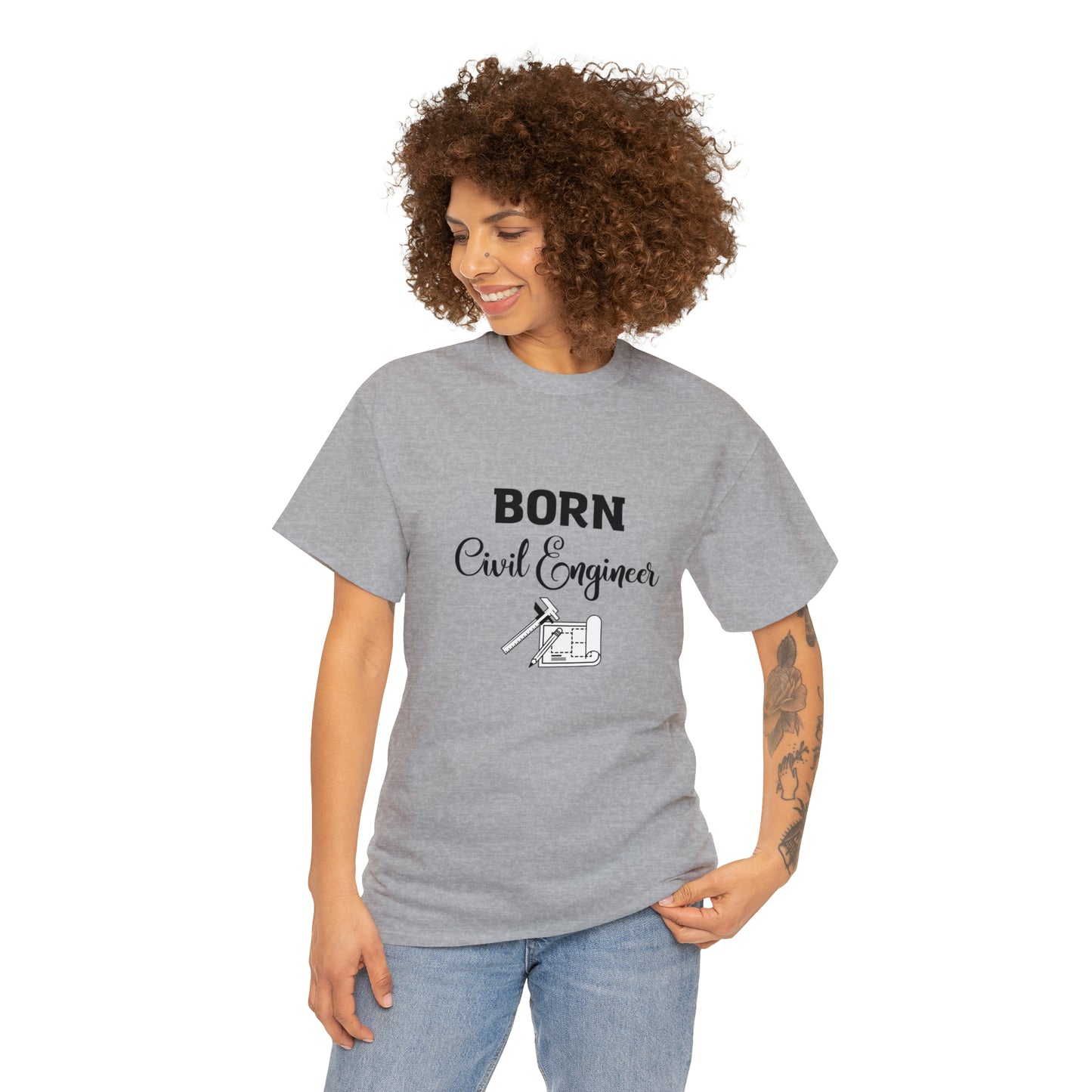 Born Civil Engineer Unisex Heavy Cotton Tee