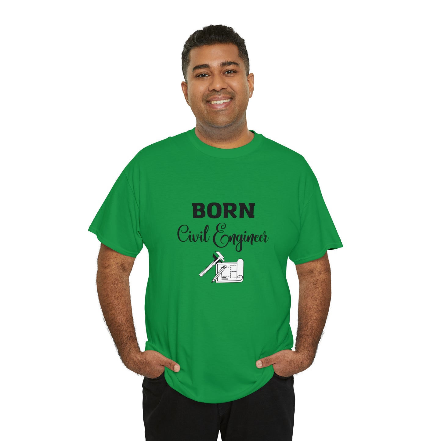 Born Civil Engineer Unisex Heavy Cotton Tee