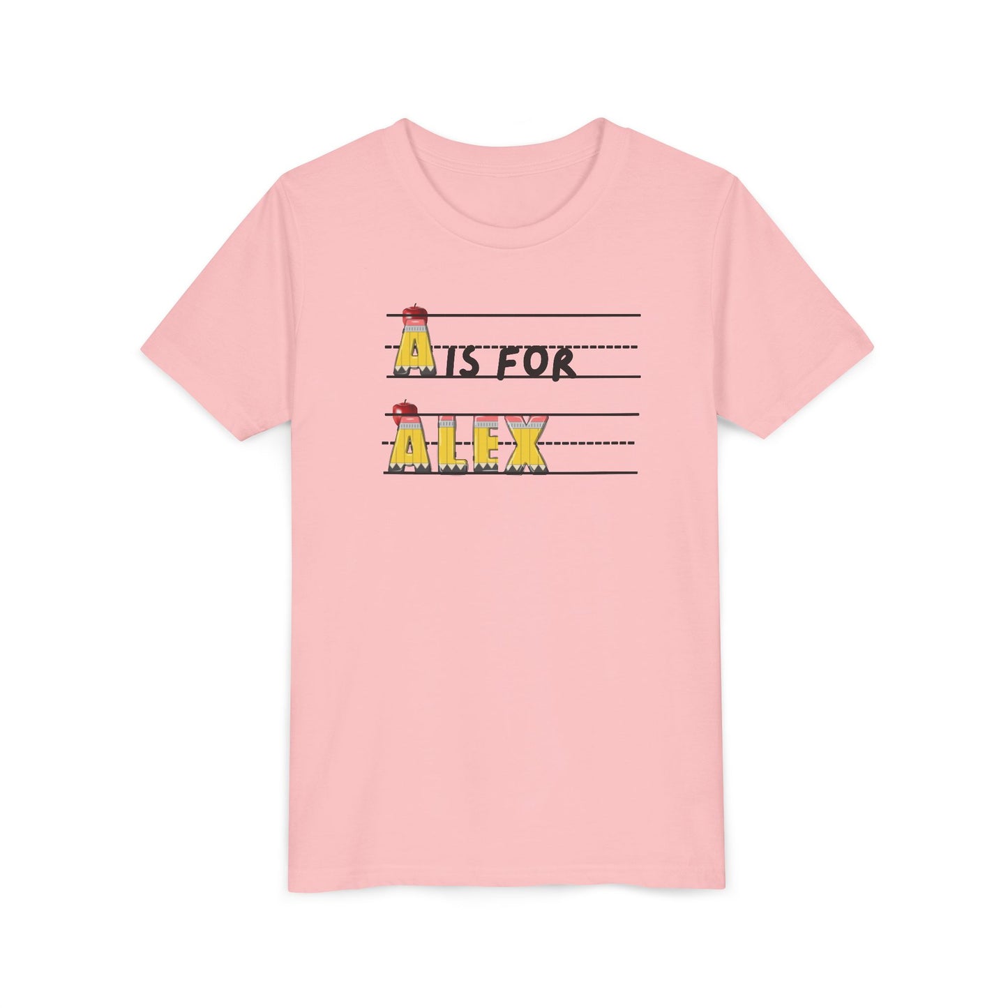 Custom Kids Name School Shirt, Back to School T-shirt, Toddler First Day of School Tee, Alphabet with Name Tee, Kindergarten Shirt with Name