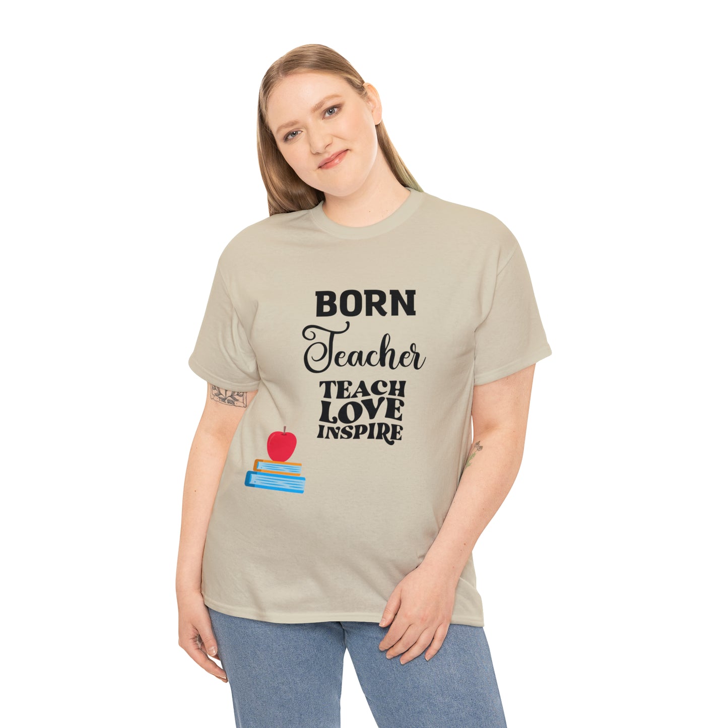 Born Teacher Unisex Heavy Cotton Tee