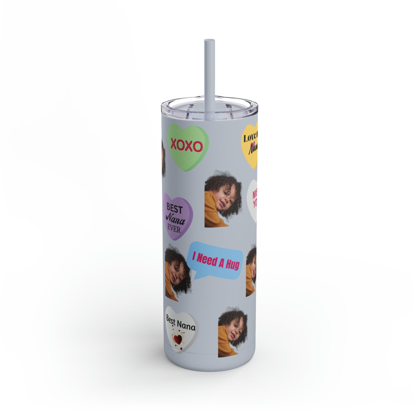 Best Nana Photo Valentine Tumbler, Valentine's Day gift, Tumblers, Auntie gift, Sister gift, Gift for her, Skinny Matte Tumbler, 20oz