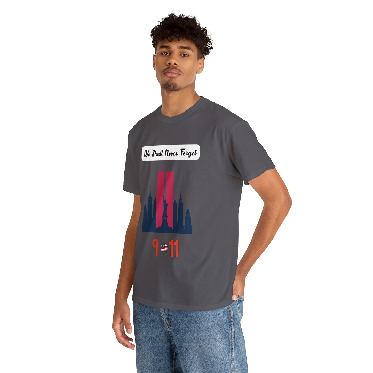 Unisex Heavy Cotton Tee- We Shall Never Forget 9/11