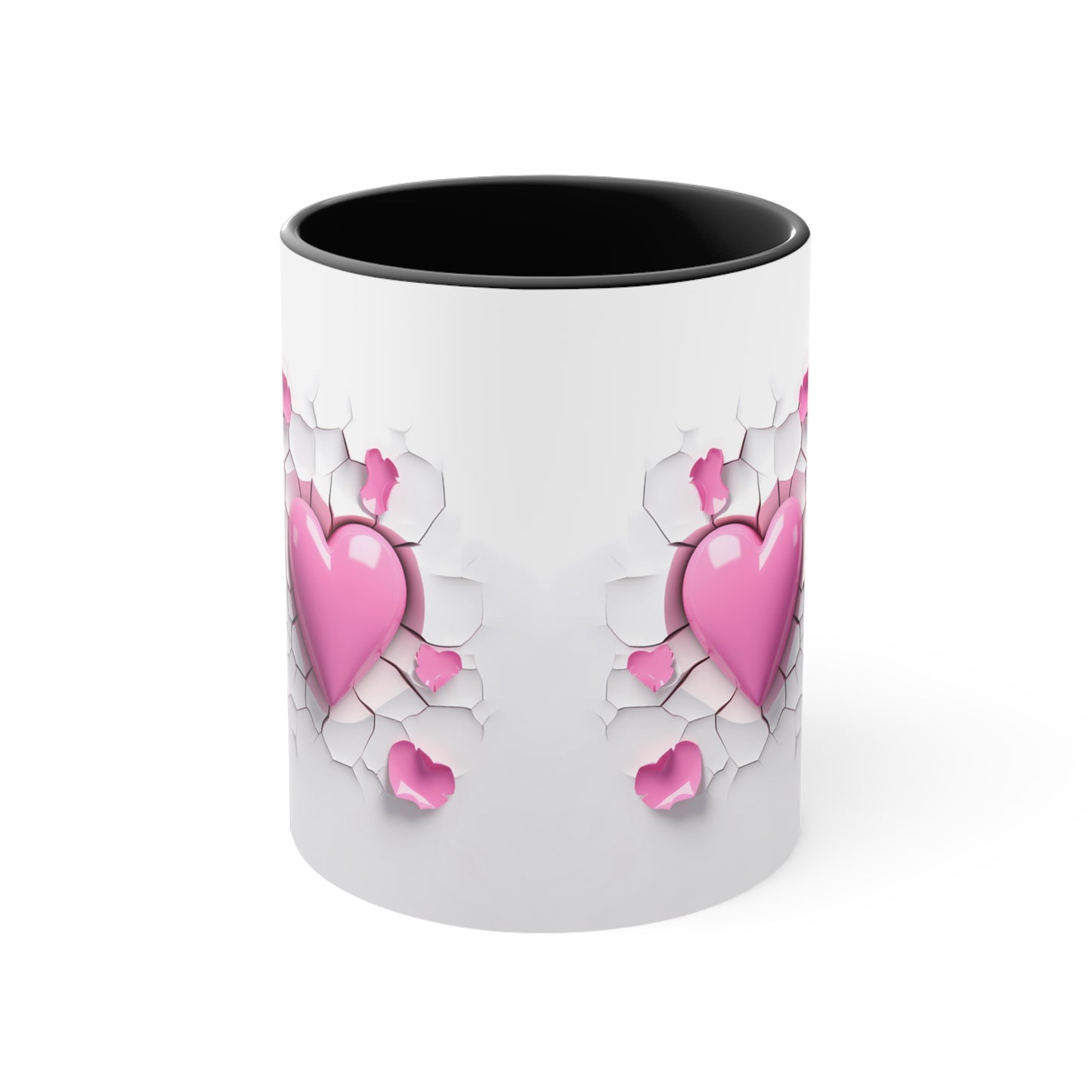3D Valentine heart crack in the wall mug, couple mug, love heart couple mug, Funny Valentine Heart Candy, heart candy mug, conversation heart mug, Heart-Shaped Mug, Coffee Mug, 11oz