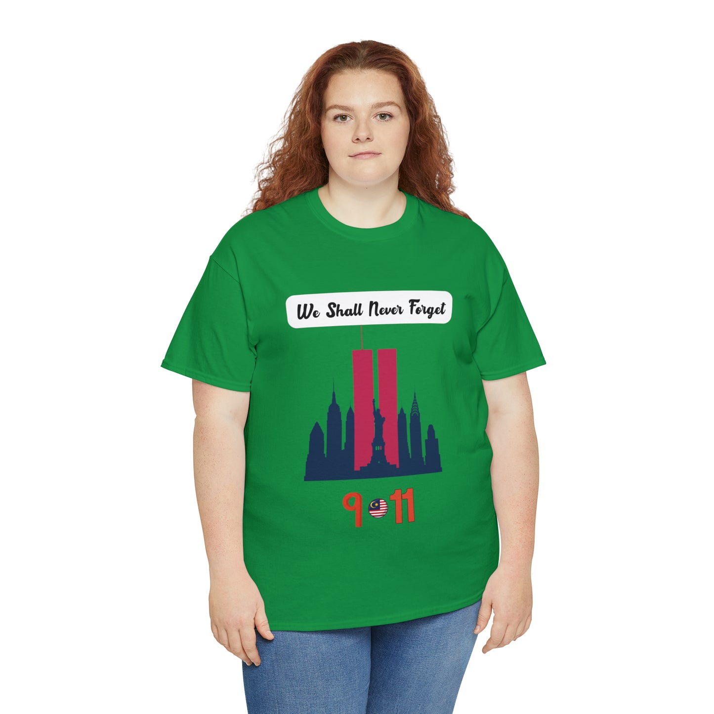 Unisex Heavy Cotton Tee- We Shall Never Forget 9/11