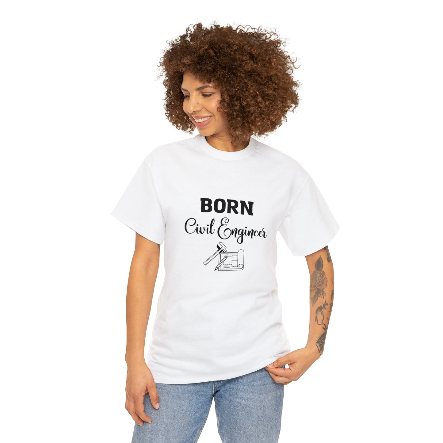 Born Civil Engineer Unisex Heavy Cotton Tee