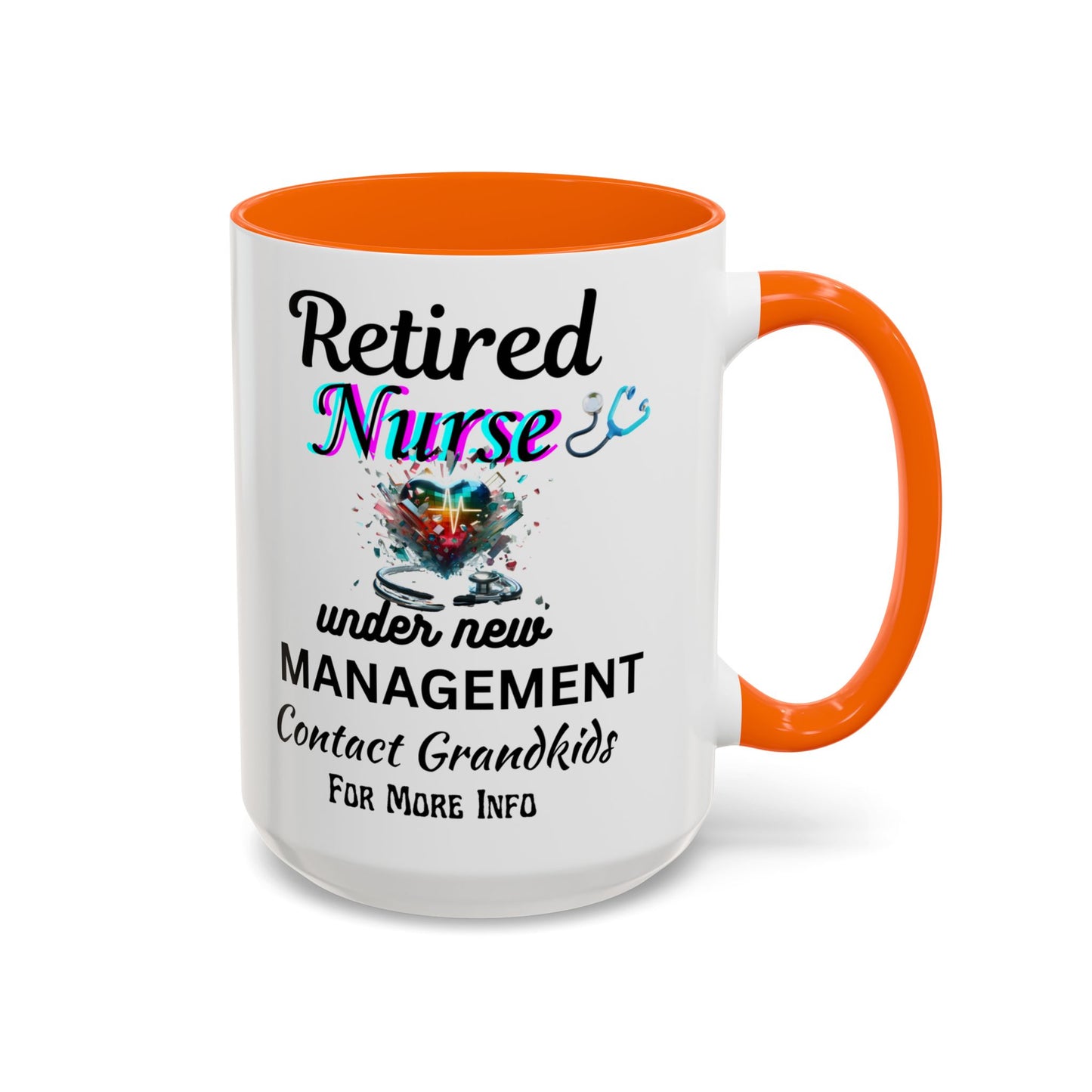 Retired Nurse Coffee Mug, Fun Gift for Retirement, Personalized Mug for Nurses, Coffee Cup for Grandkids Contact, Perfect for Holidays