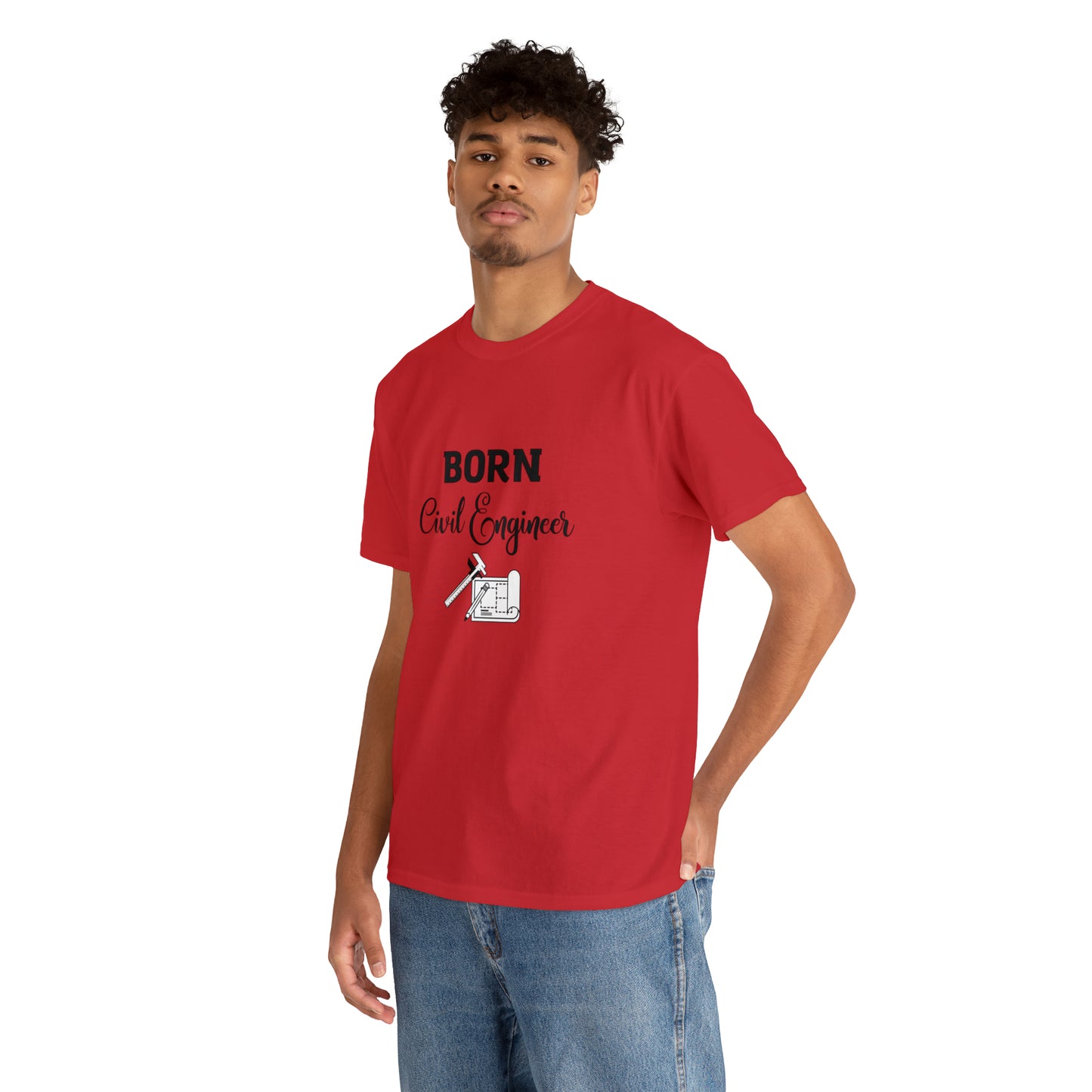 Born Civil Engineer Unisex Heavy Cotton Tee