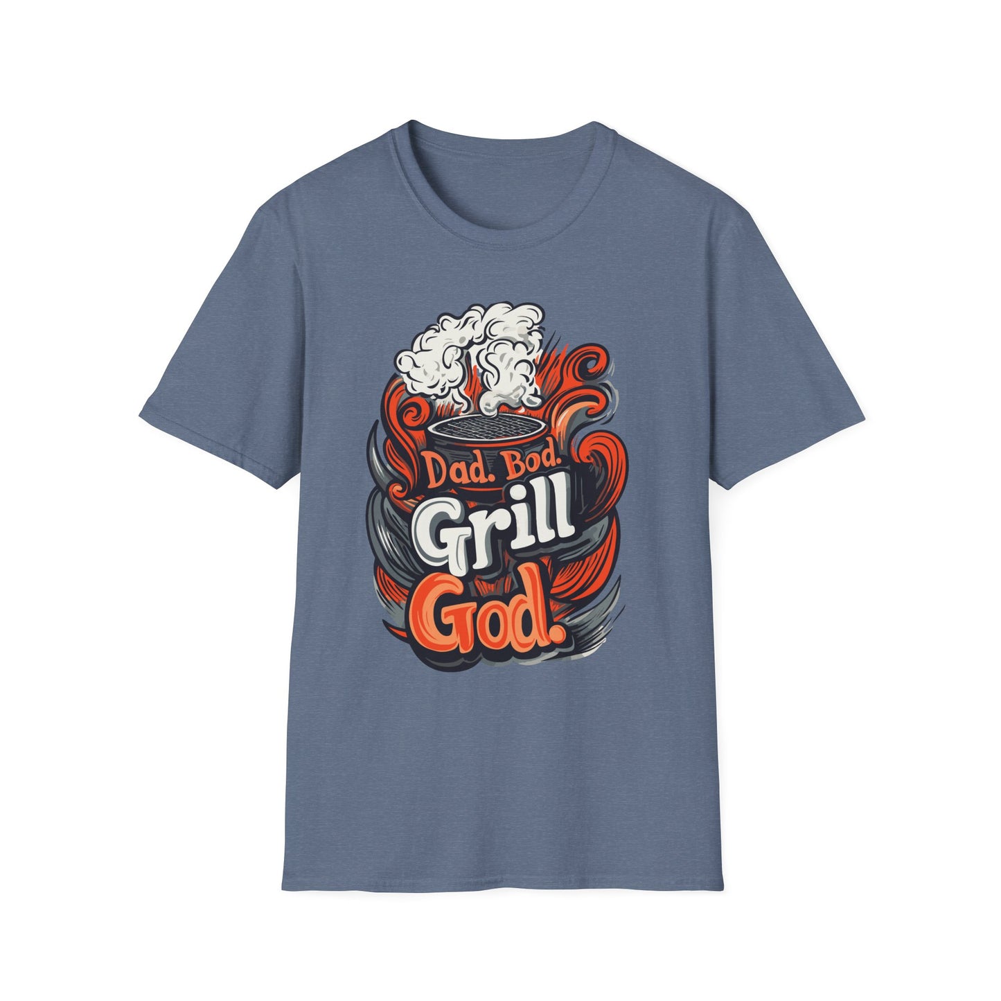 Dad, Bod Grill God T-Shirt | Father's Day Gift | Unisex Tee for Dads | Comfortable Casual Wear | Gift for Dad | Fire Theme