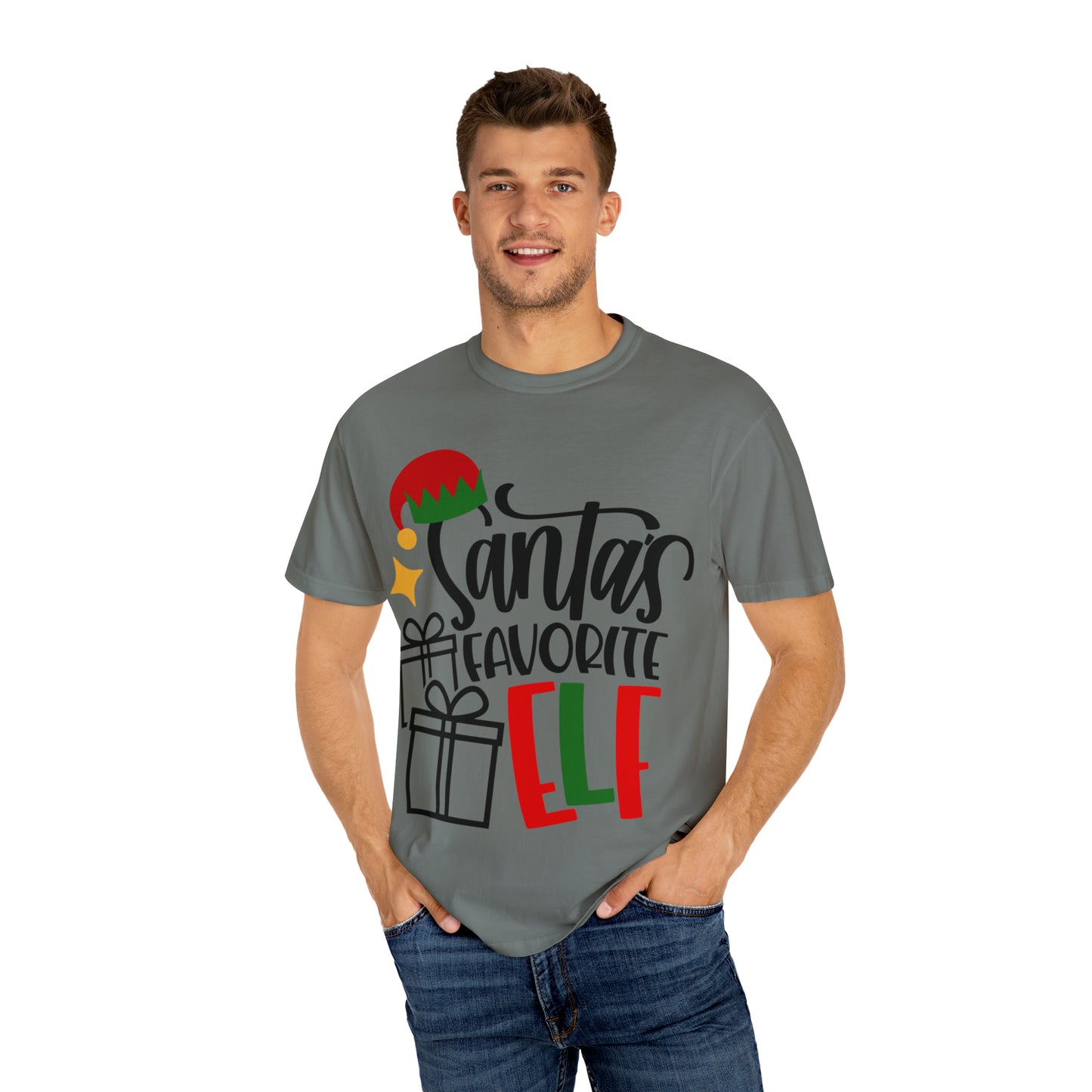 Santa's Favorite Elf Unisex Garment-Dyed T-shirt