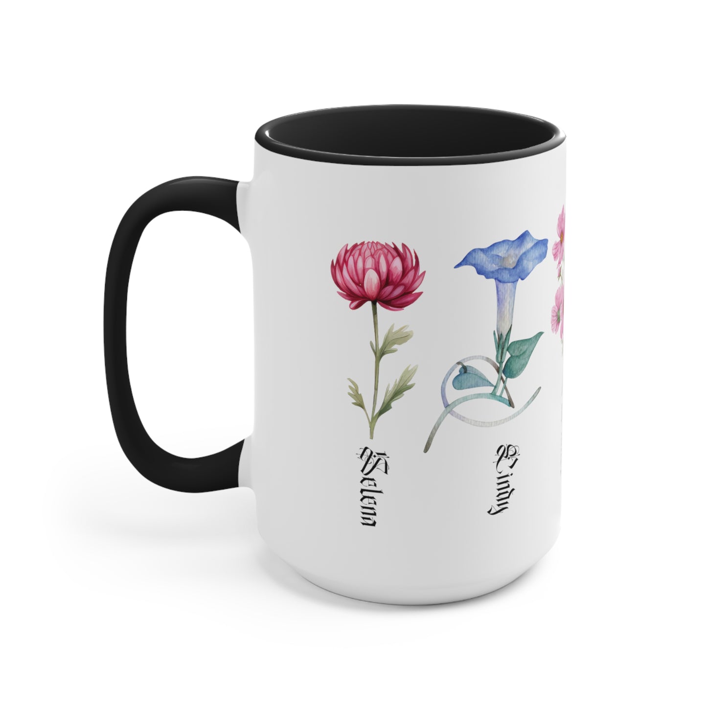 Custom Birth Month Flower mug, Mother's Day Gift, Plant Mom Mug, Custom Mom Mug, Mothers Day Mug, Plant mom mug Two-Tone Coffee Mugs
