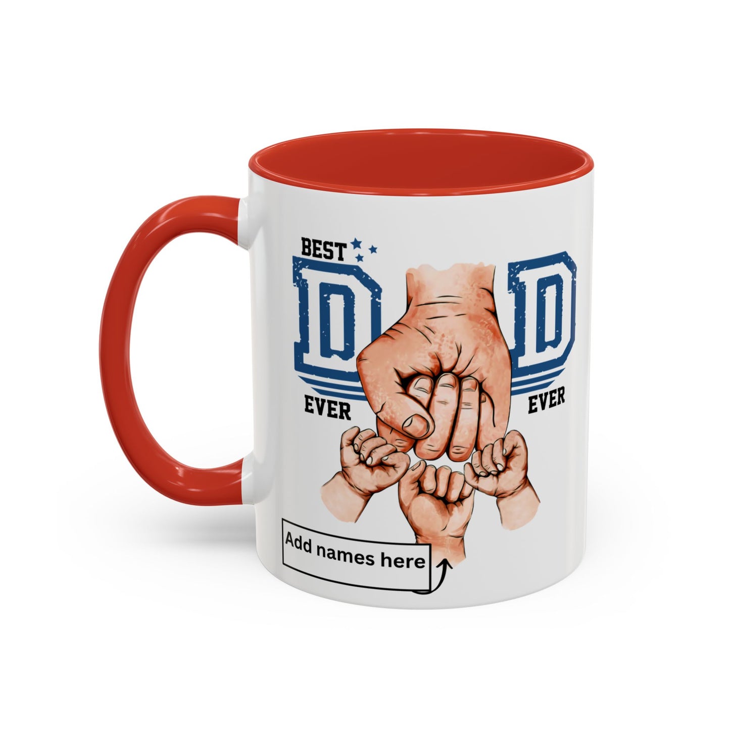 Best Dad Ever 3-kids Accent Coffee Mug | Father's Day Gift, Dad Mug, Coffee Lover Gift, Family Appreciation, Unique Drinking Cup