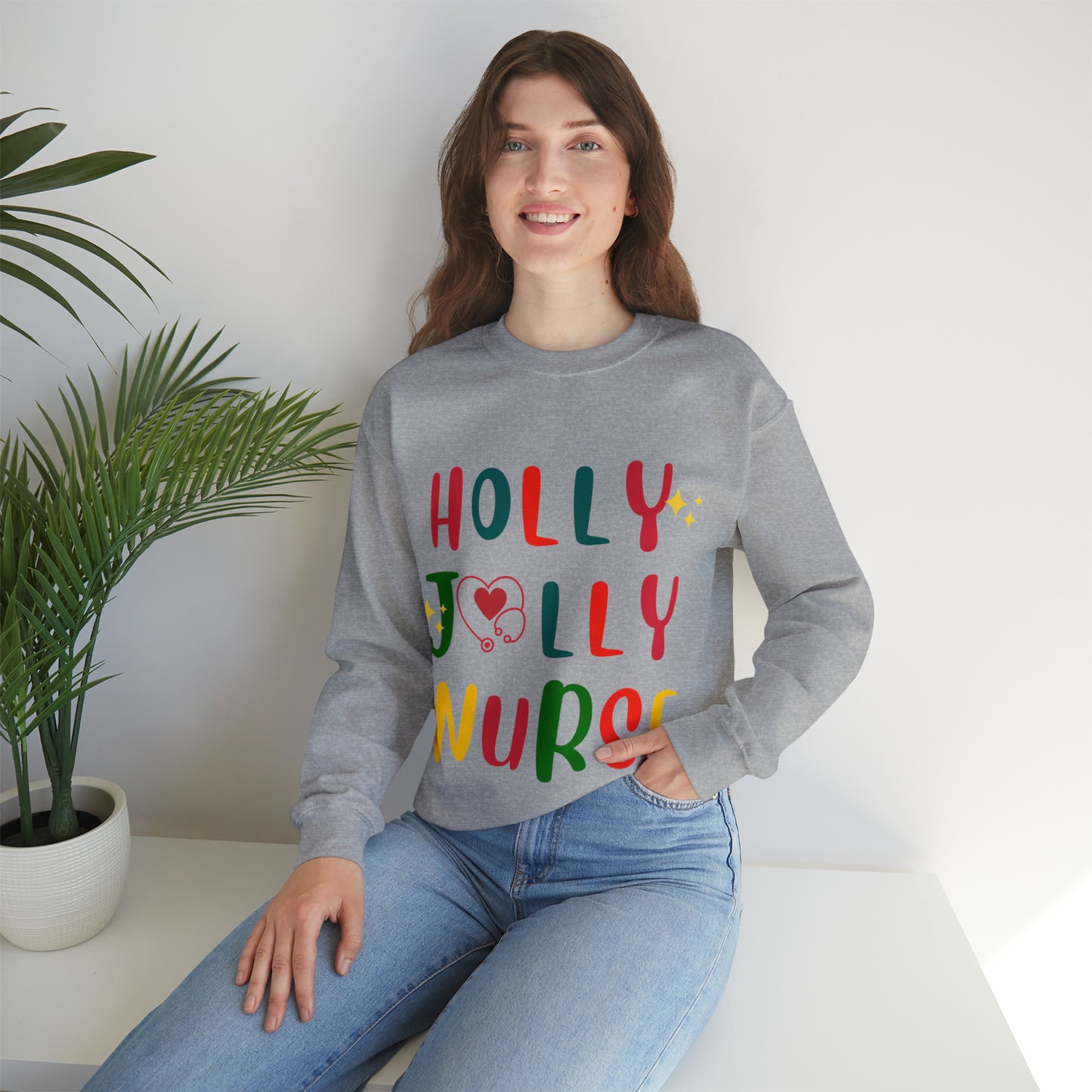 Santa's HollyJolly Nurse, Christmas Shirt, Christmas Gift, Nurse Christmas Sweatshirt, Nurse Xmas Shirt, Cute Nurse Pullover