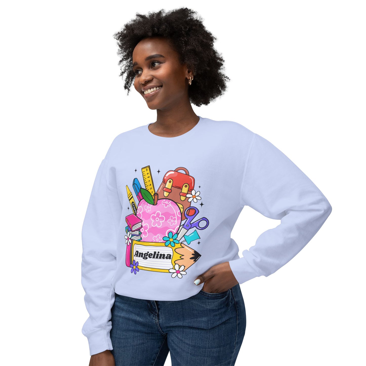 Custom name unisex alphabet sweatshirt for youth, toddlers & adults. Toddler and preschool gift, First Day Of School, fun shirt for youth