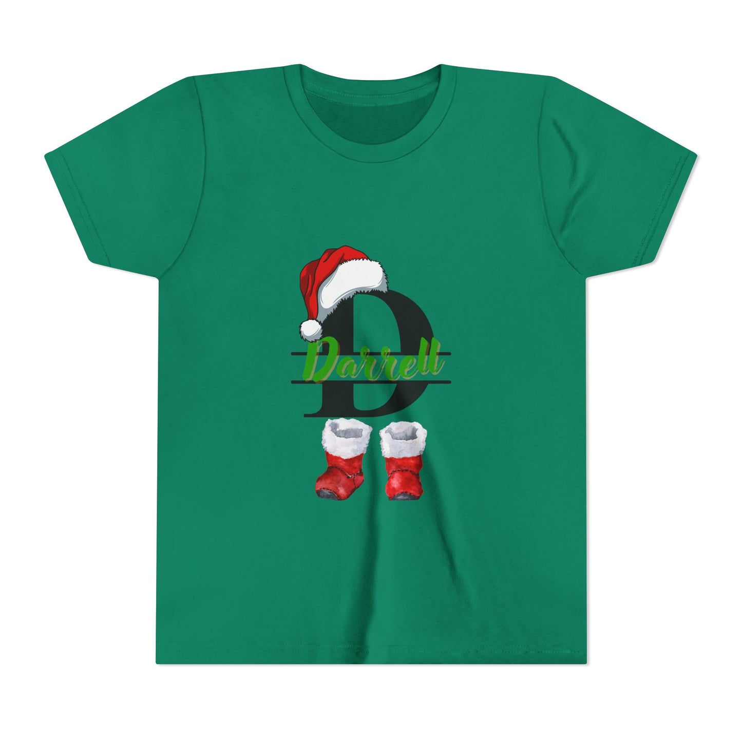 Personalized Christmas Youth Tee, Holiday T-Shirt, Cute Gift for Kids, Winter Apparel, Festive Short Sleeve Shirt