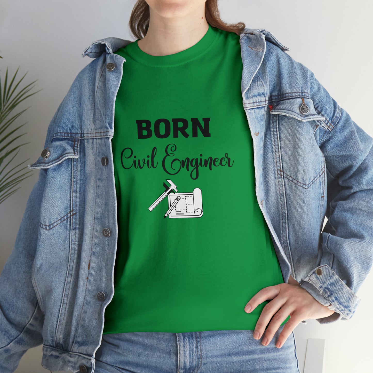 Born Civil Engineer Unisex Heavy Cotton Tee
