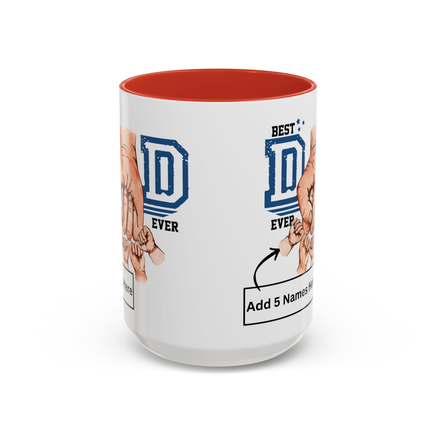 Best Dad Ever 5-kids Accent Coffee Mug | Father's Day Gift, Dad Mug, Coffee Lover Gift, Family Appreciation, Unique Drinking Cup
