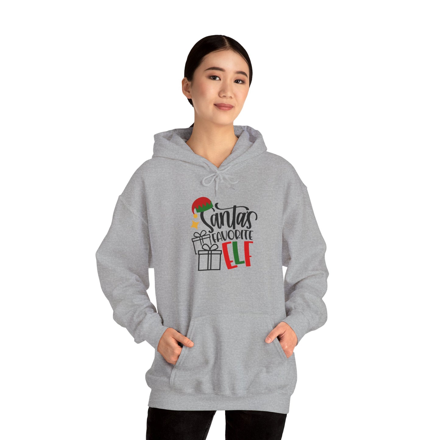 Santa's Favorite Elf Hooded Sweatshirt, Funny Sweatshirt, Elf Christmas Shirt, Cute Sweatshirt, Christmas Slogan Shirts, Christmas Sweater
