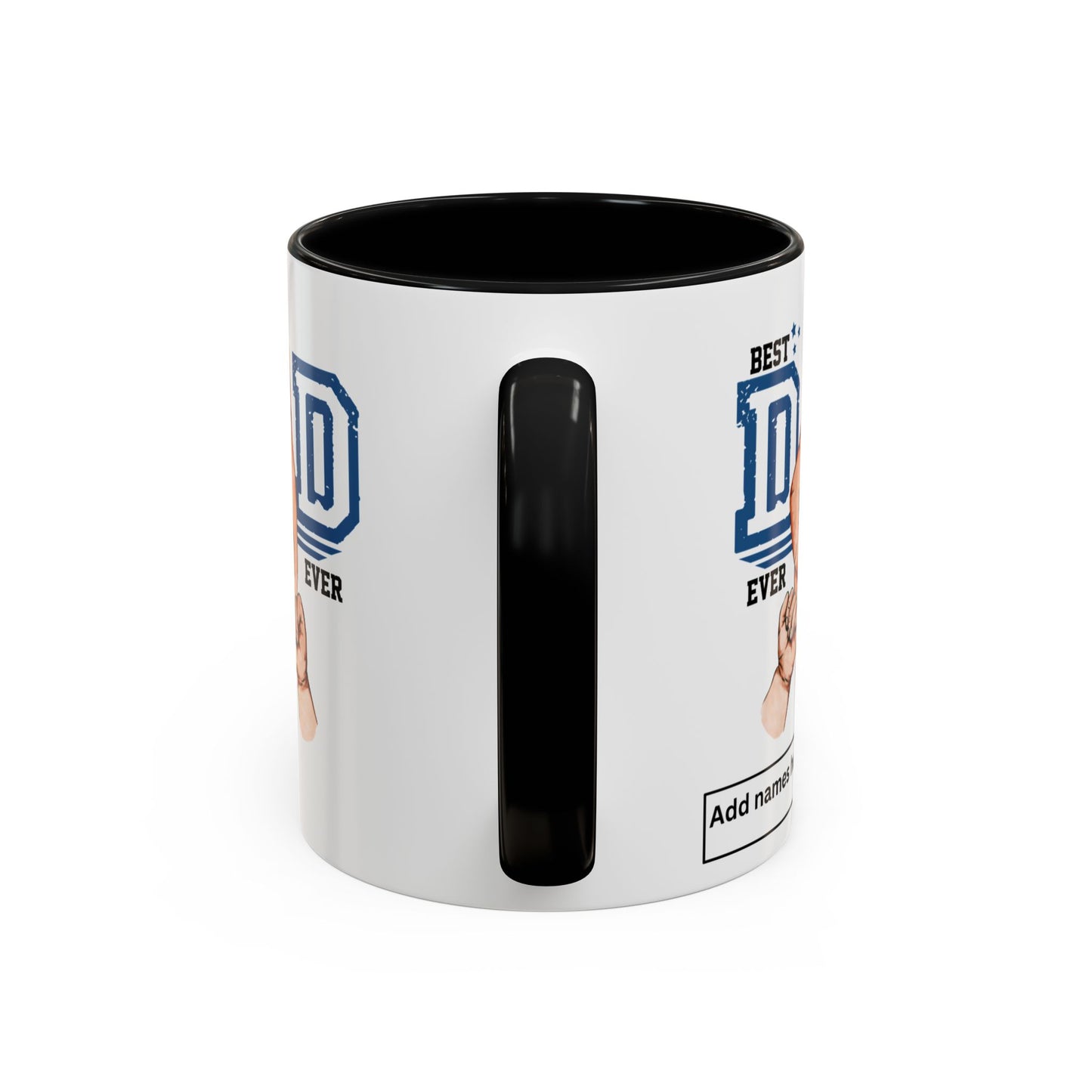 Best Dad Ever 3-kids Accent Coffee Mug | Father's Day Gift, Dad Mug, Coffee Lover Gift, Family Appreciation, Unique Drinking Cup