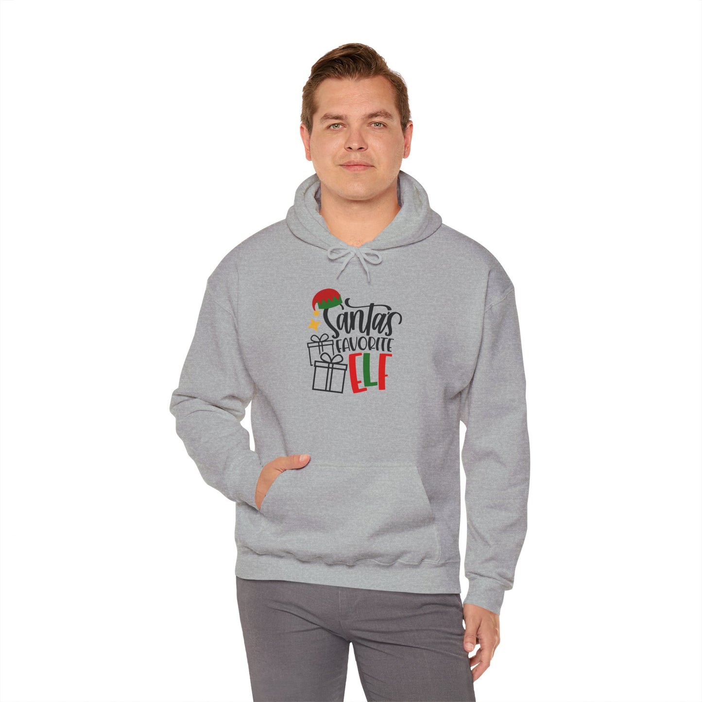 Santa's Favorite Elf Hooded Sweatshirt, Funny Sweatshirt, Elf Christmas Shirt, Cute Sweatshirt, Christmas Slogan Shirts, Christmas Sweater