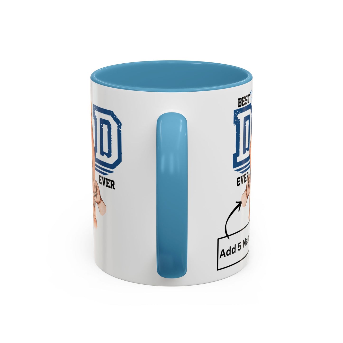 Best Dad Ever 5-kids Accent Coffee Mug | Father's Day Gift, Dad Mug, Coffee Lover Gift, Family Appreciation, Unique Drinking Cup