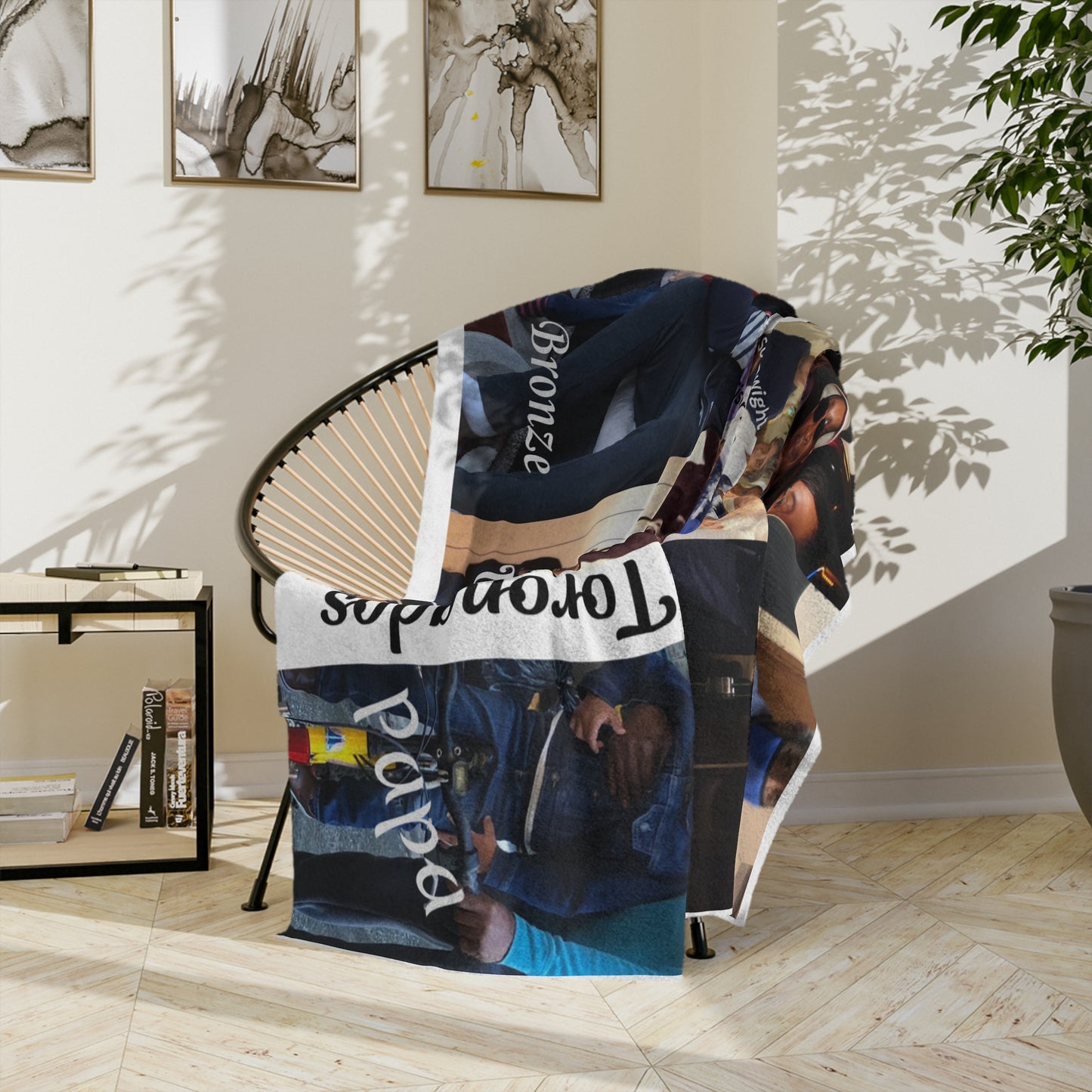 Personalized Photo Collage Velveteen Microfiber Blanket — Custom Family Memory Throw with Names