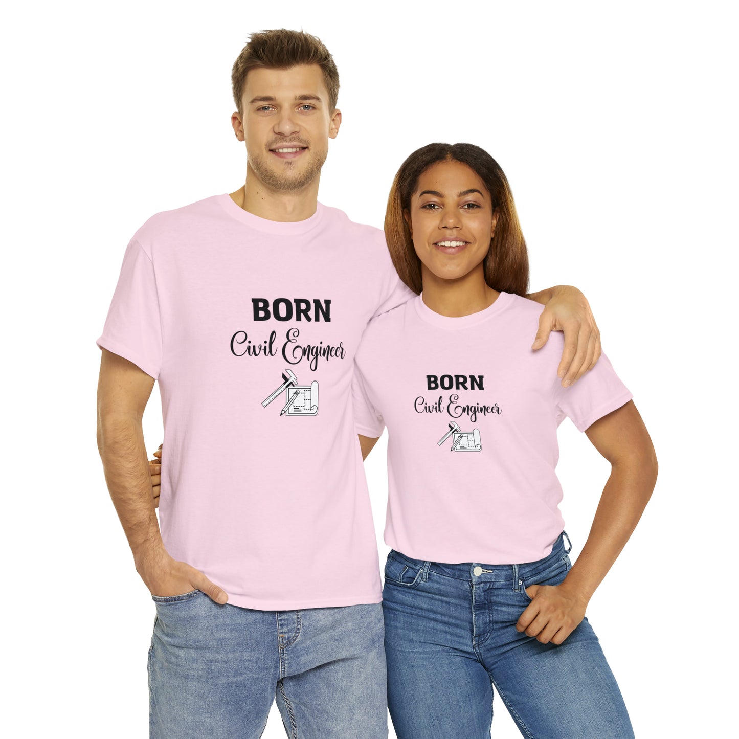 Born Civil Engineer Unisex Heavy Cotton Tee