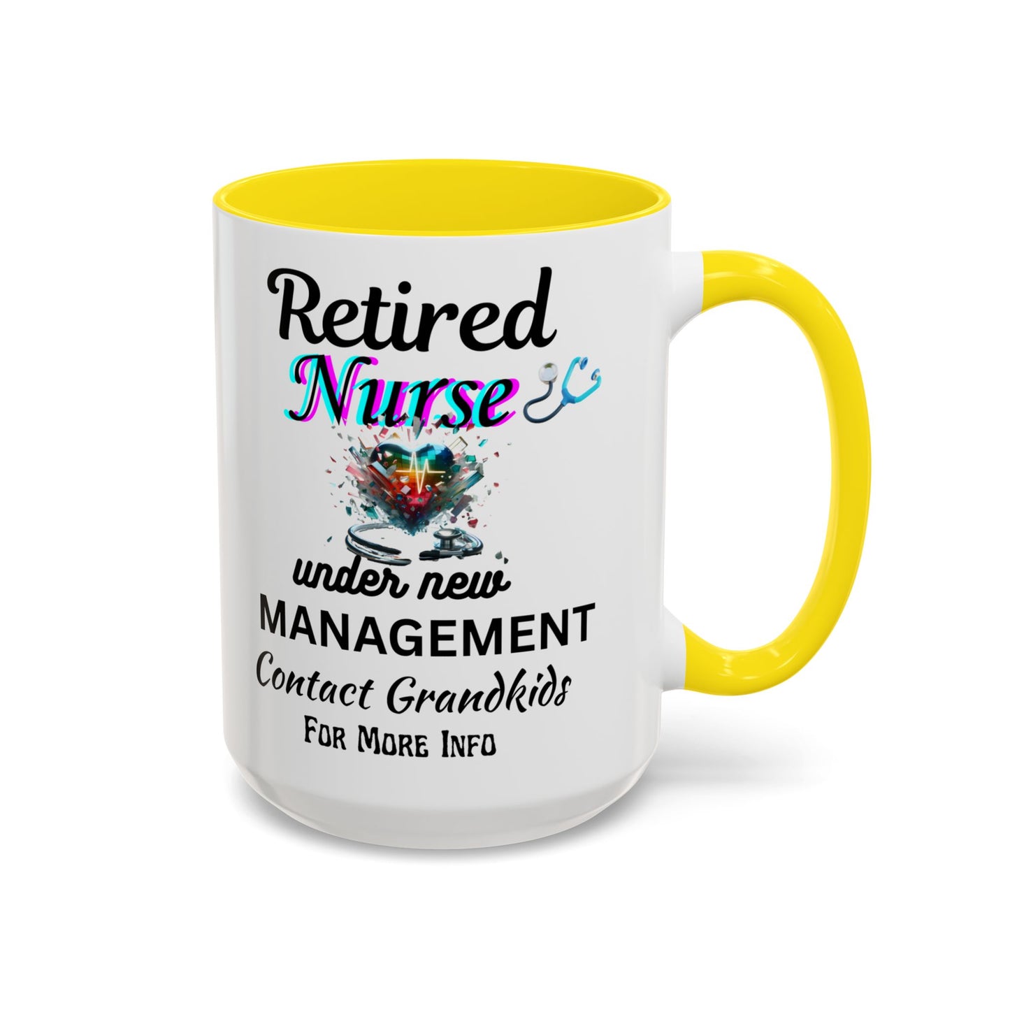 Retired Nurse Coffee Mug, Fun Gift for Retirement, Personalized Mug for Nurses, Coffee Cup for Grandkids Contact, Perfect for Holidays