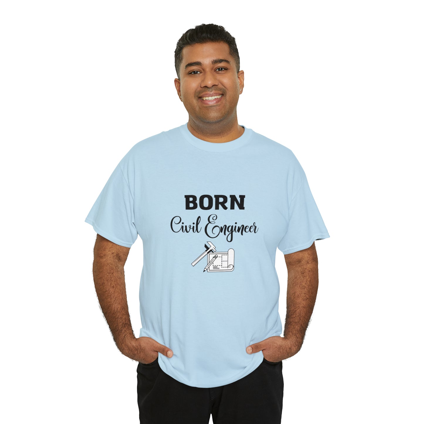 Born Civil Engineer Unisex Heavy Cotton Tee
