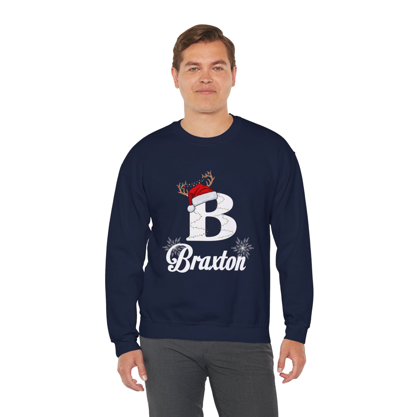 Custom Christmas Alphabet Matching Family Sweatshirt, Personalized Xmas Sweater Christmas Alphabet Gifts Family Reunion Christmas Sweatshirt