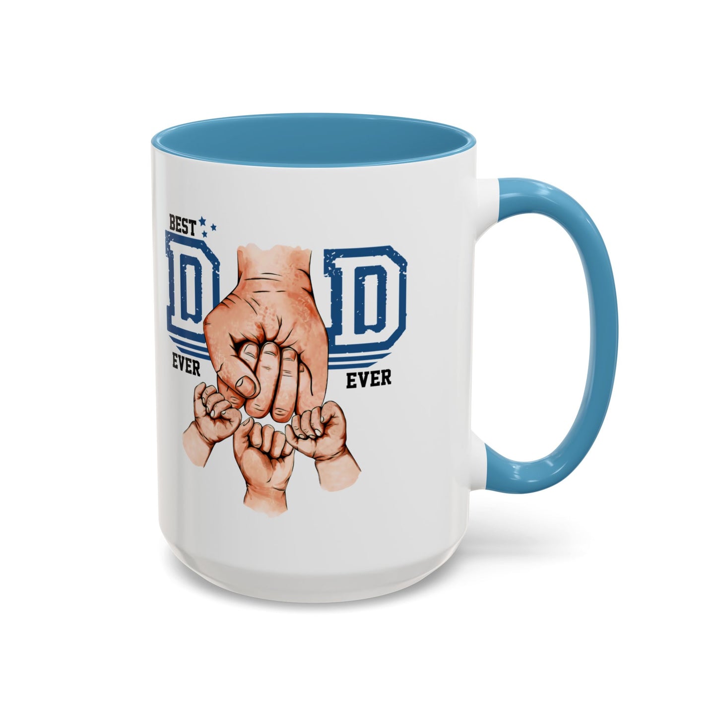 Best Dad Ever 3-kids Accent Coffee Mug | Father's Day Gift, Dad Mug, Coffee Lover Gift, Family Appreciation, Unique Drinking Cup