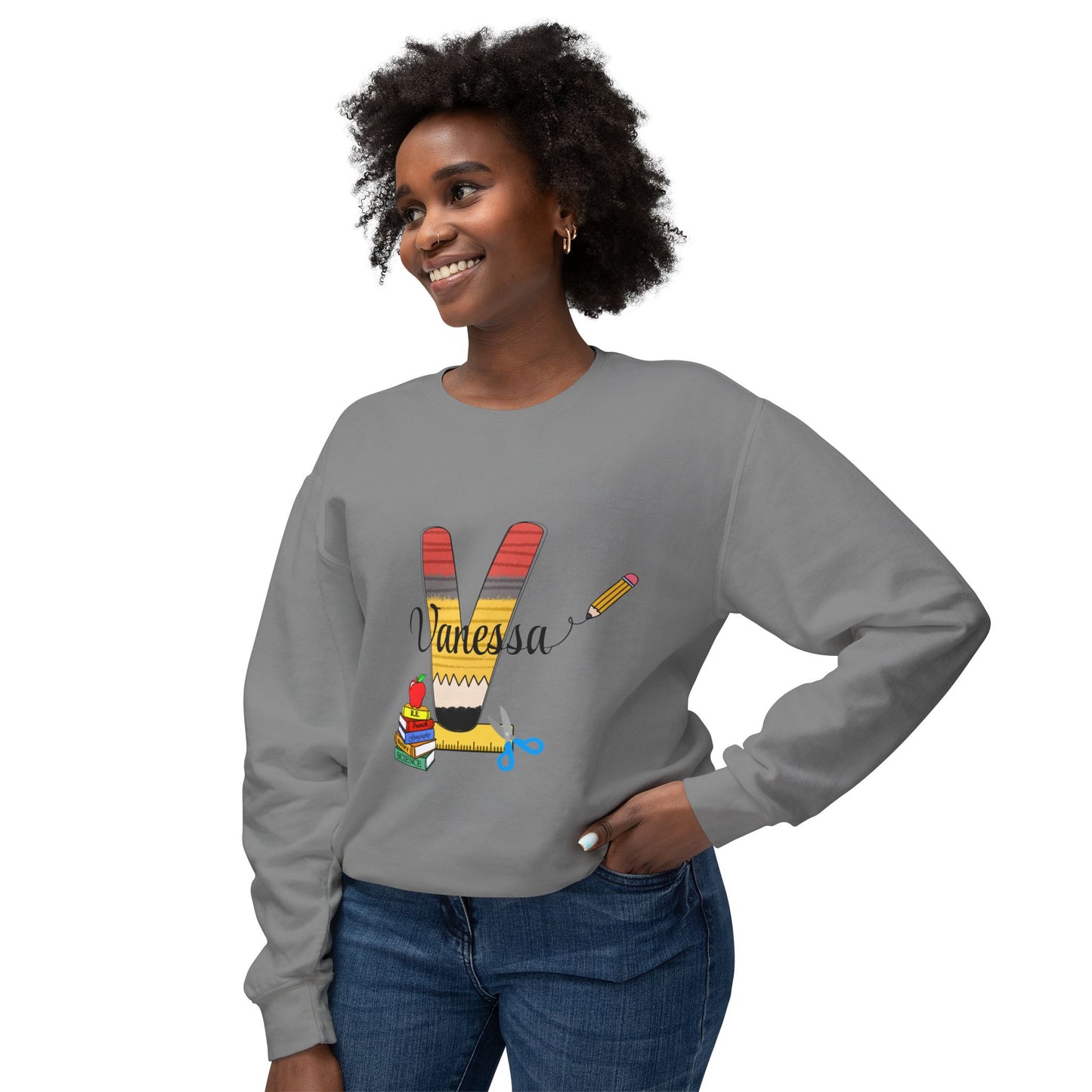 Custom name unisex alphabet sweatshirt for youth, toddlers & adults. Toddler and preschool gift, First Day Of School, fun shirt for youth