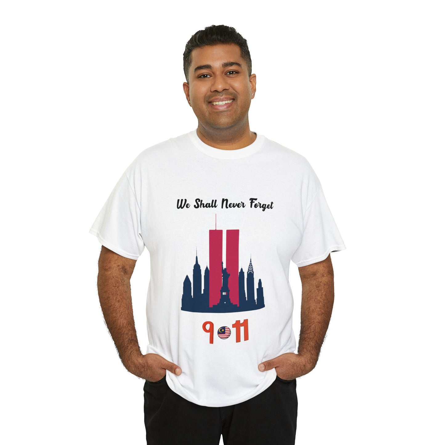 Unisex Heavy Cotton Tee- We Shall Never Forget 9/11