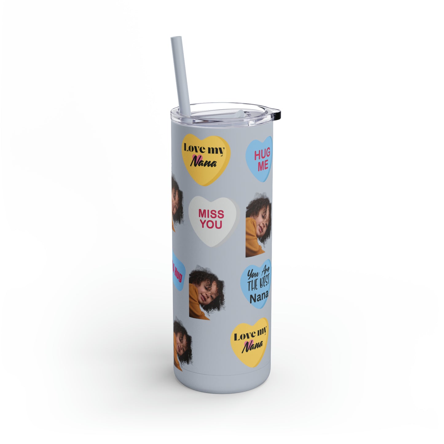 Best Nana Photo Valentine Tumbler, Valentine's Day gift, Tumblers, Auntie gift, Sister gift, Gift for her, Skinny Matte Tumbler, 20oz
