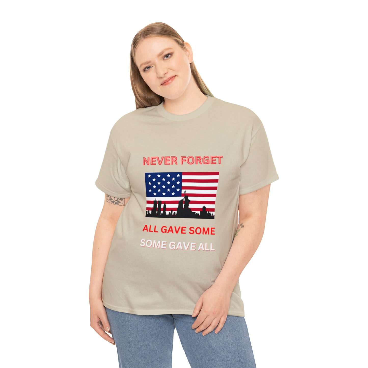 Unisex Heavy Cotton Tee- Never Forget Some Gave All