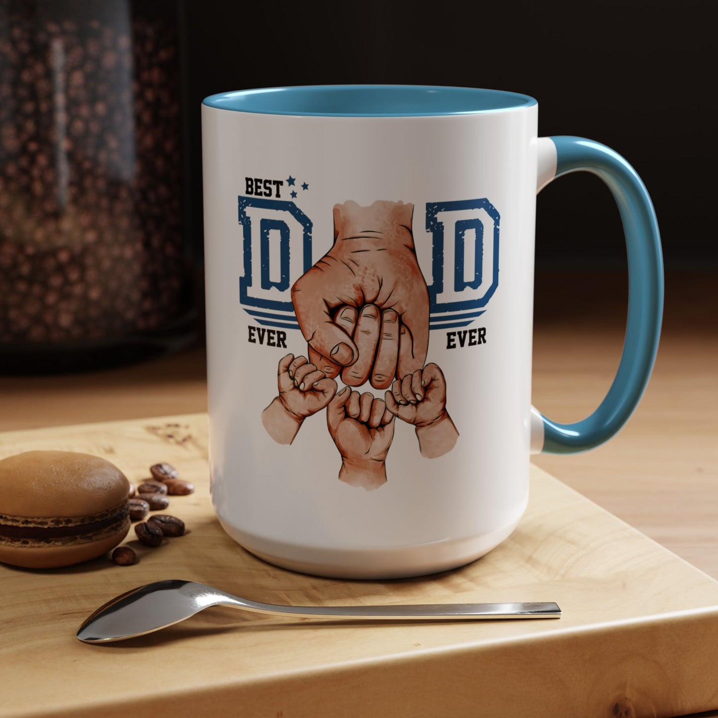 Best Dad Ever 3-kids Accent Coffee Mug | Father's Day Gift, Dad Mug, Coffee Lover Gift, Family Appreciation, Unique Drinking Cup
