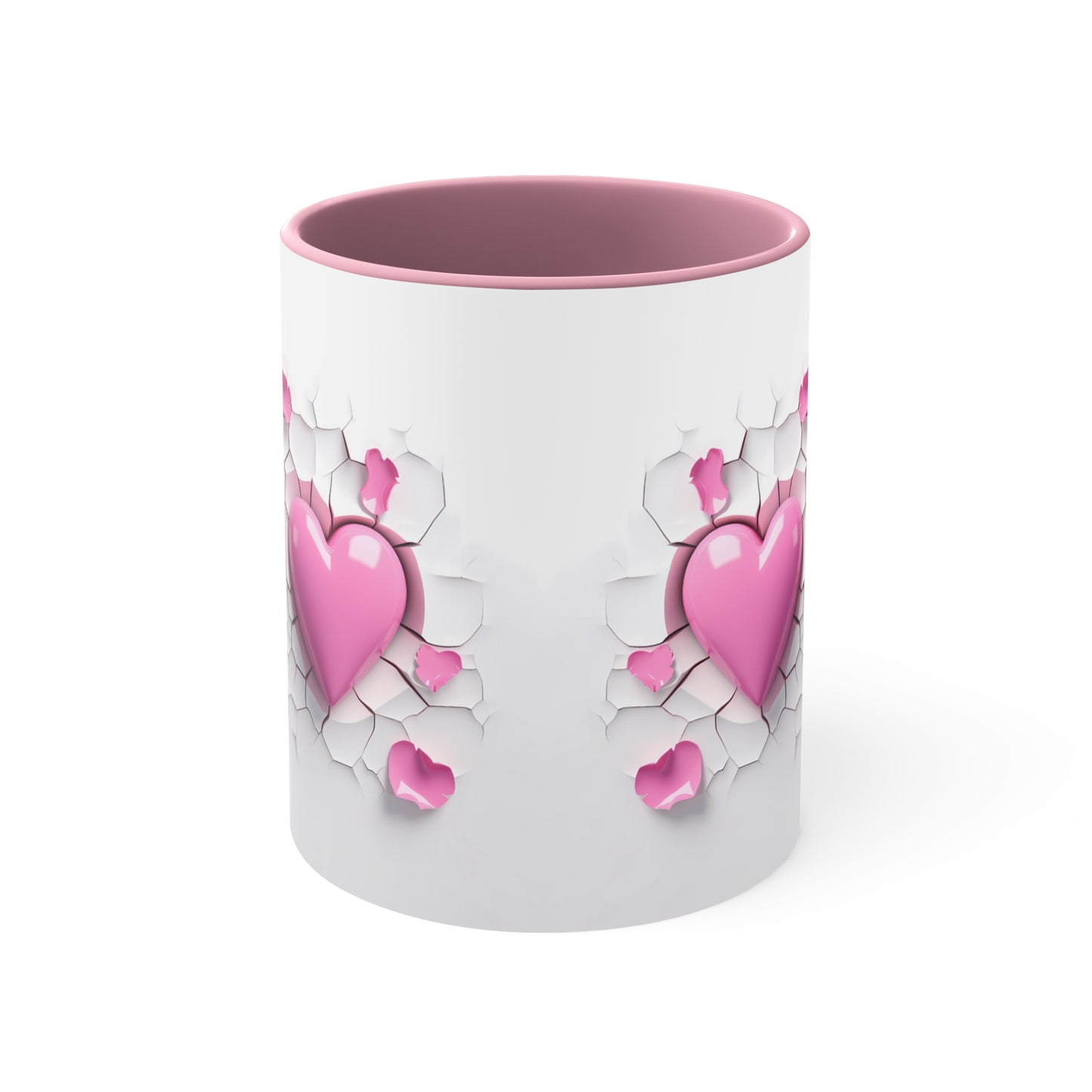 3D Valentine heart crack in the wall mug, couple mug, love heart couple mug, Funny Valentine Heart Candy, heart candy mug, conversation heart mug, Heart-Shaped Mug, Coffee Mug, 11oz