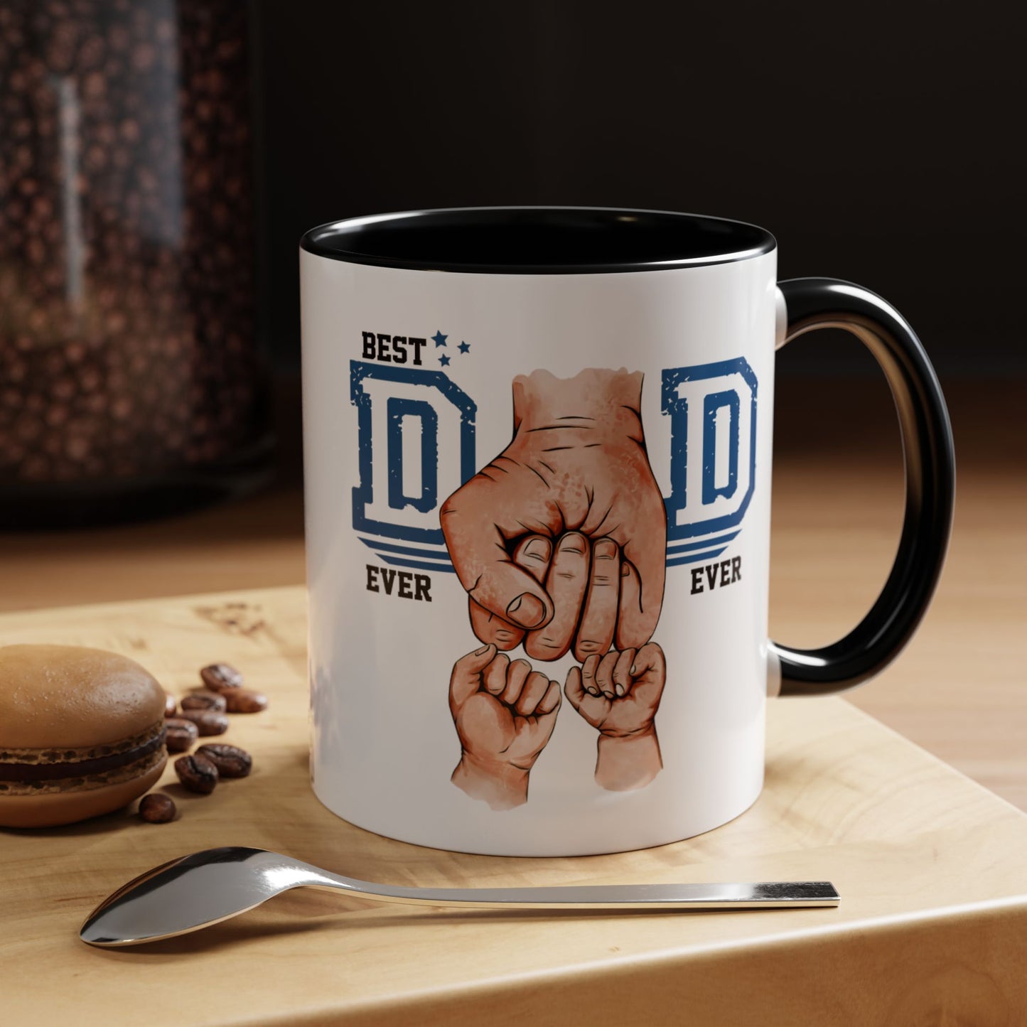Best Dad Ever 2-kids Accent Coffee Mug | Father's Day Gift, Dad Mug, Coffee Lover Gift, Family Appreciation, Unique Drinking Cup